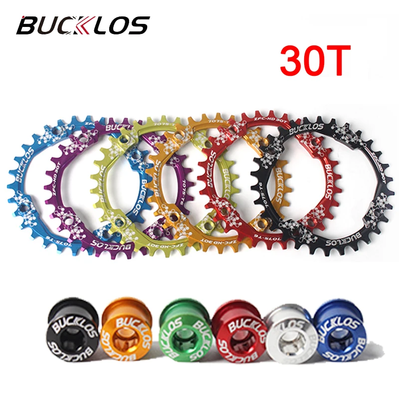 

BUCKLOS Bike chainring 104BCD Crank 30T Round chainwheel Narrow Wide Ultralight MTB Chain ring Bicycle Crankset Plate parts