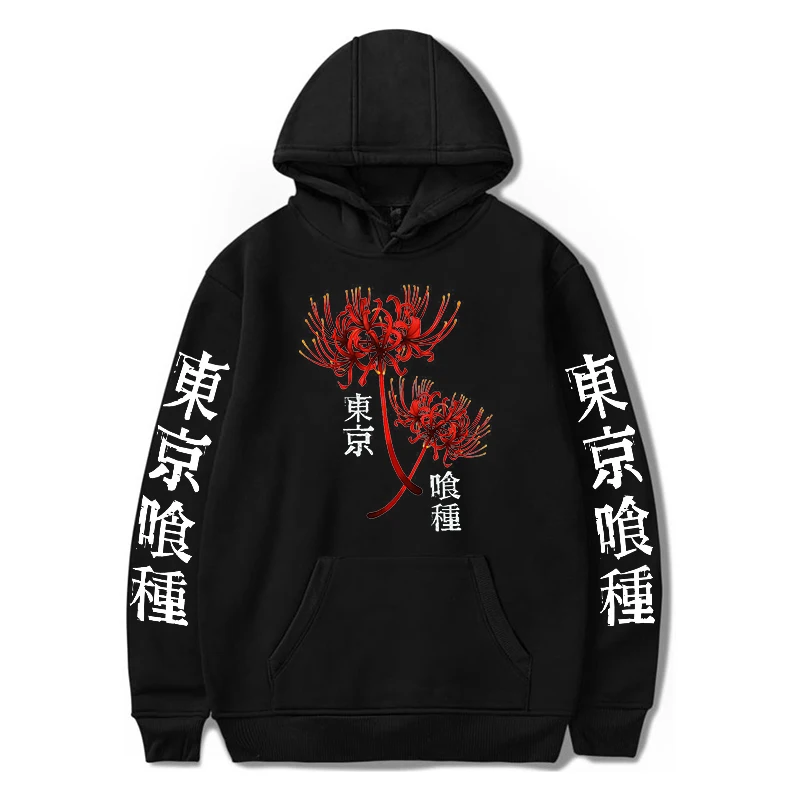 Hot Tokyo Ghoul Spider Lily Hoodie Anime Kanekiken Graphic Hoodie for Men Women Sportswear Tokyo Ghoul Cosplay Clothes Pullover