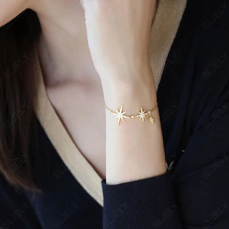 Женский браслет из серебра 925 пробы с фианитом|Гибкие и жесткие браслеты| |