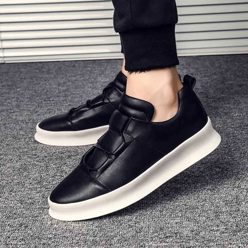 Туфли мужские повседневные из натуральной кожи удобные лоферы без застежки