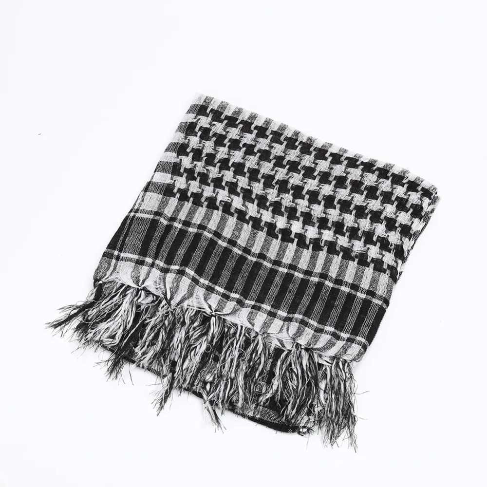 Outdoor Hiking Scarves Military Arab Tactical Desert Scarf Army Shemagh With Tassel For Men Women Muslim Hijab Windproof Warm