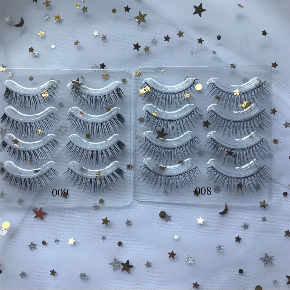 AAlimice 4 пары ресниц 3D Новый японский стиль Накладные ресницы ручной работы