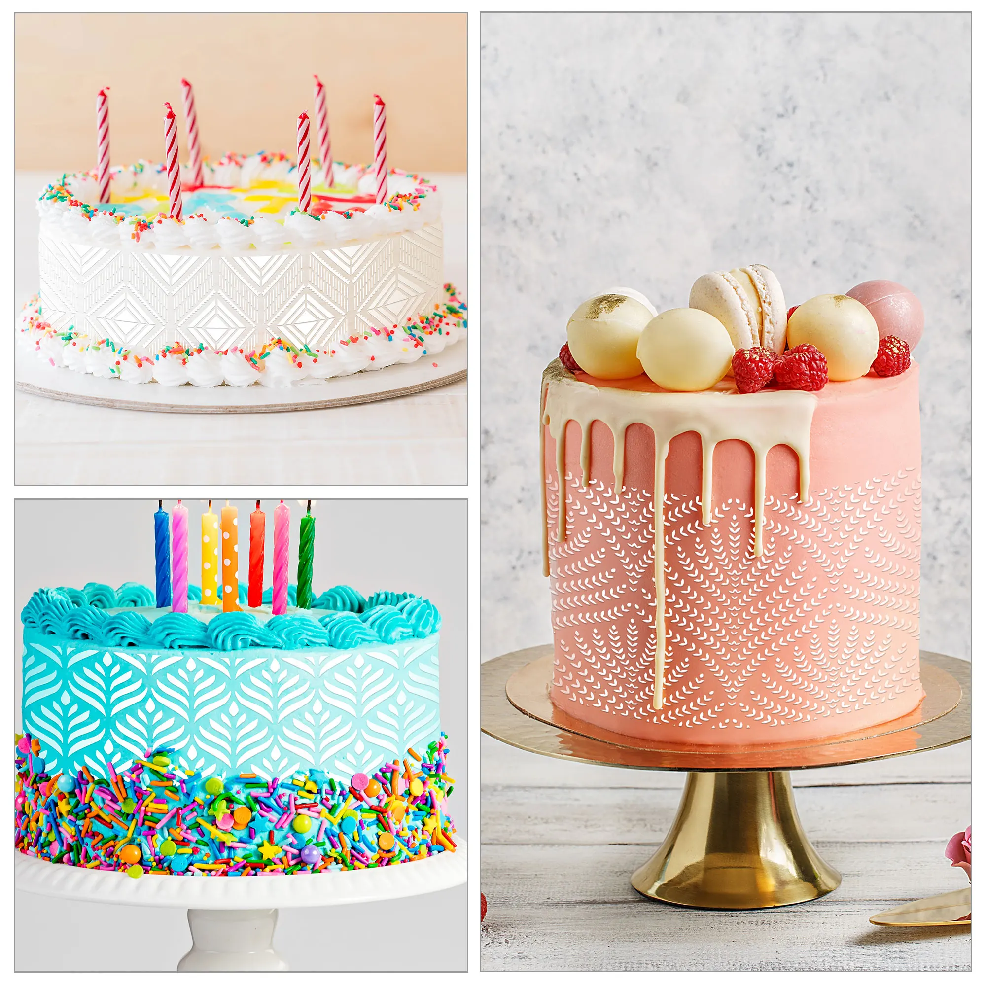 

Diy Bohemian Style Plastic Sugar Sieve Mold Fondant Printing Mold Hollow Wedding Cake Edge Decoration Template Baking Tools