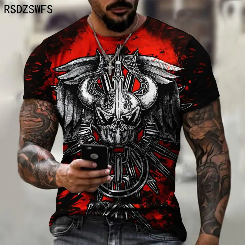 Футболка с изображением демонического лица футболка круглым воротником для