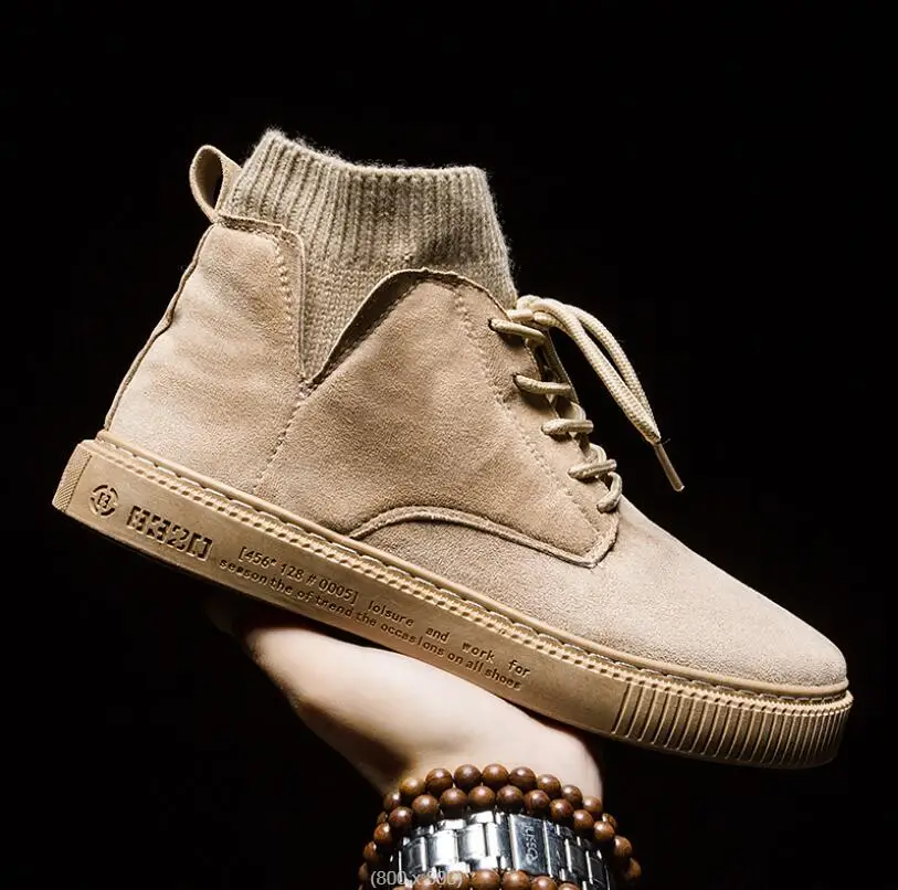 

2021 spring Autumn New Men's sports shoes Fashion high qualityHigh top British Style casual shoes tenis masculino Male sneaker