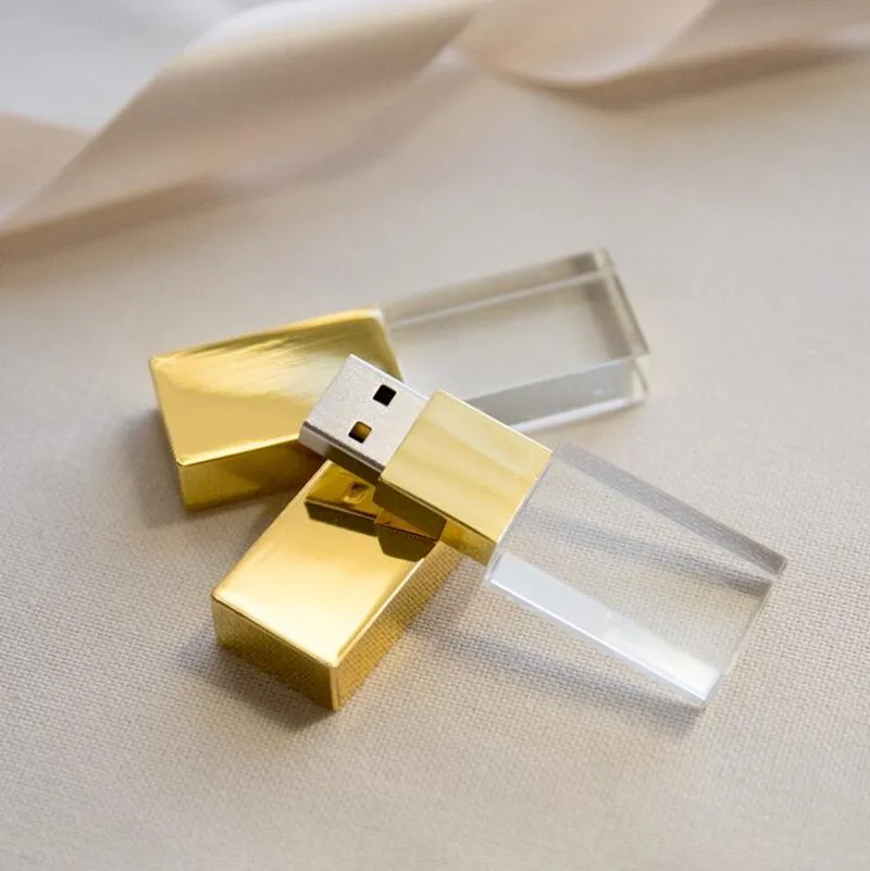 New Crystal Gold DJ Hot seller USB 2.0 Memory flash stick pen drive with box | Компьютеры и офис
