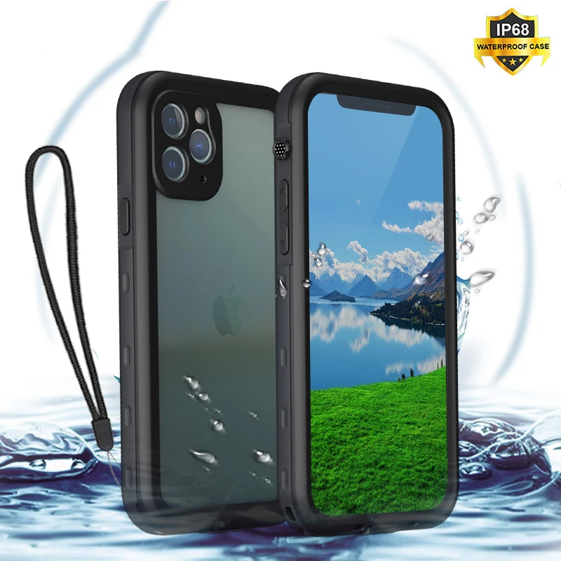 Водонепроницаемый Чехол IP68 для телефона iPhone 12 11 Pro Max X XR XS MAX прозрачный