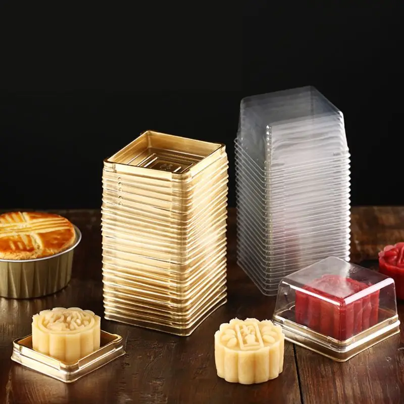 50 Pcs Mini Square Moon Cake Container Wedding Party Favor Boxes 50g Mooncake