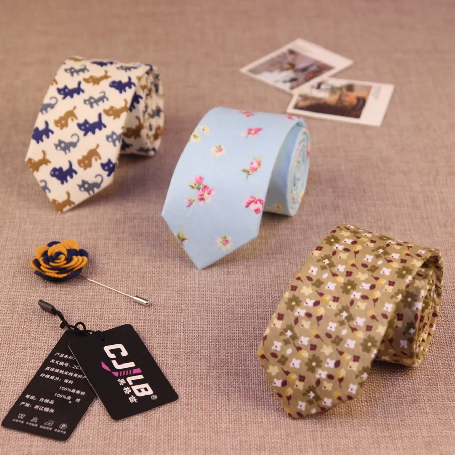 Linbaiway 6 см Тонкий цветочный шейный галстук для мужчин хлопковый Женский Свадебный