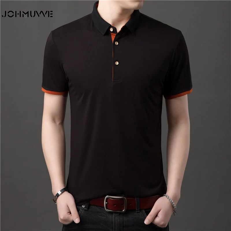 

JOHMUVVE 3 Colour New Ariival Men Fashion Polo T-shirt Short Sleeve Casual Business Shirts T-shirts Cotton Clothing Polo Summ
