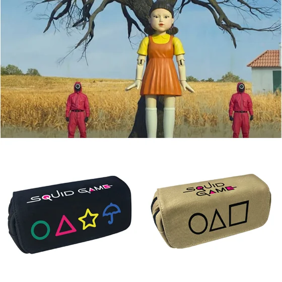 

Мягкая модная круглая сумка для ручек большой емкости с шестью плечами от игры кальмар, подарок для детей, школьные принадлежности, канцеля...