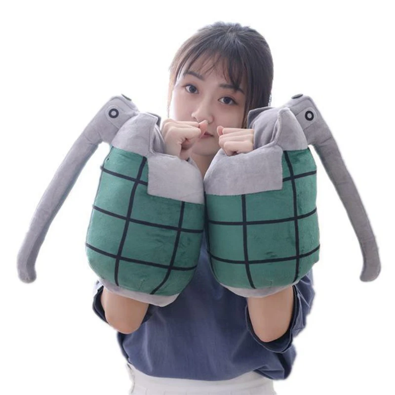 

Adult Kids Anime Grenade Warm Plush Gloves Soft Pillows Stuffed Toys Fingerless Mittens Arm Warmers Wrist Weapon Cosplay Costume