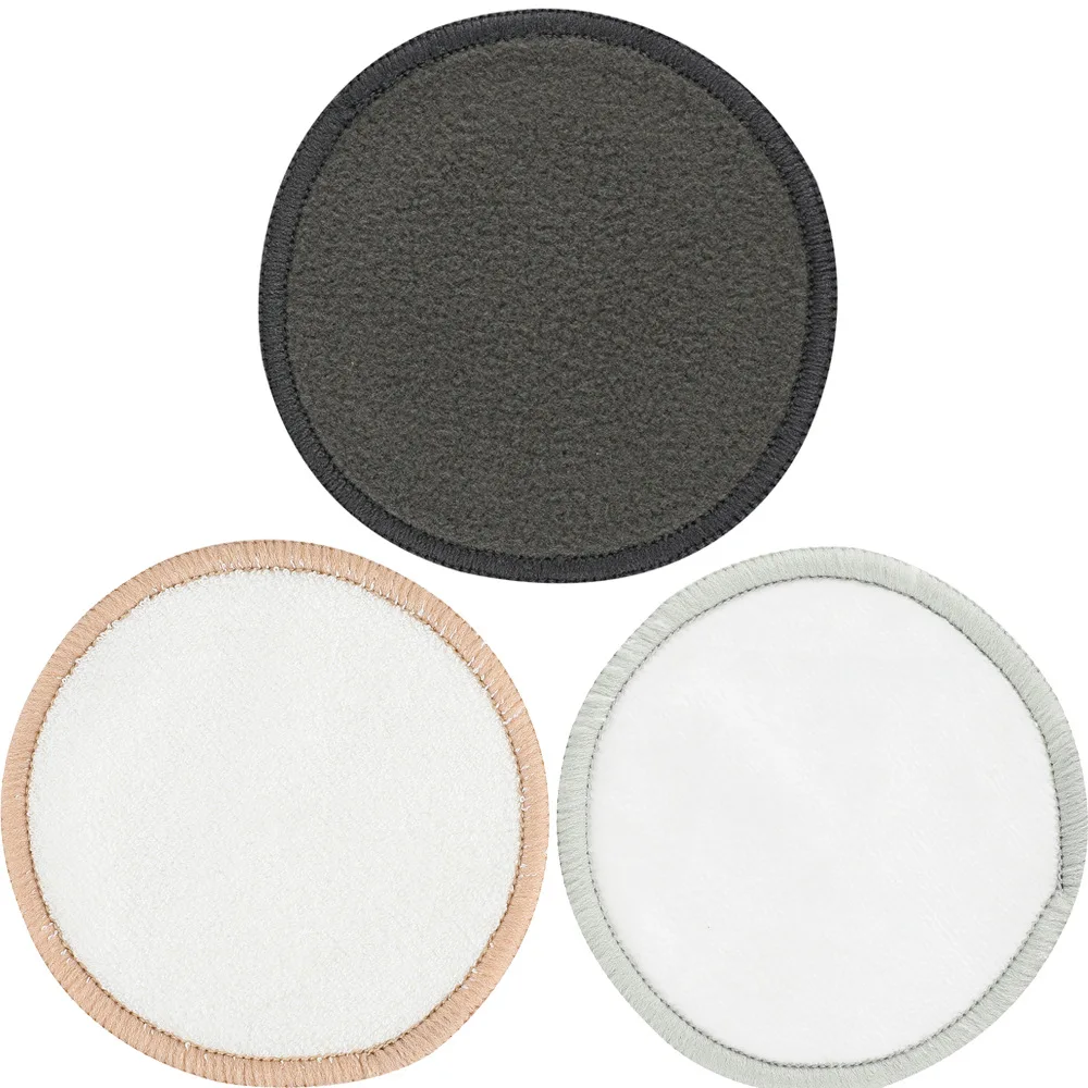 Многоразовая моющаяся круглая бамбуковая хлопковая ткань для макияжа лица спонж