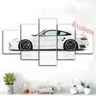 5 шт., настенный плакат и печать на белом автомобиле Порше