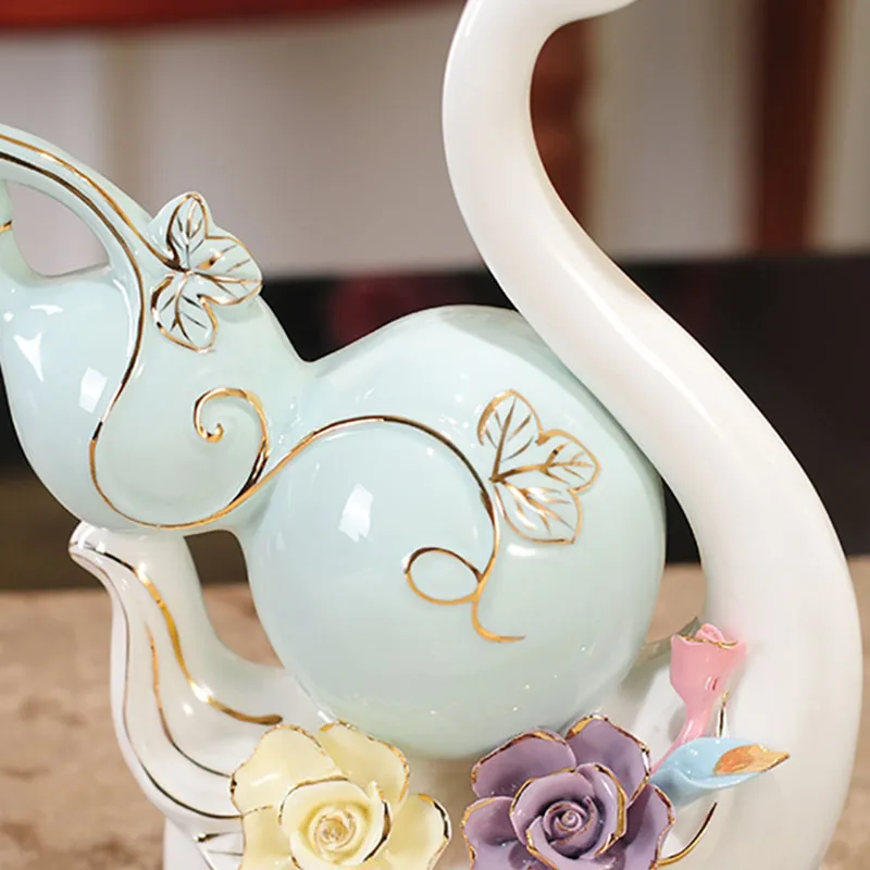 2 шт. простое искусство в виде белой тыквы Лебедь керамические поделки украшения