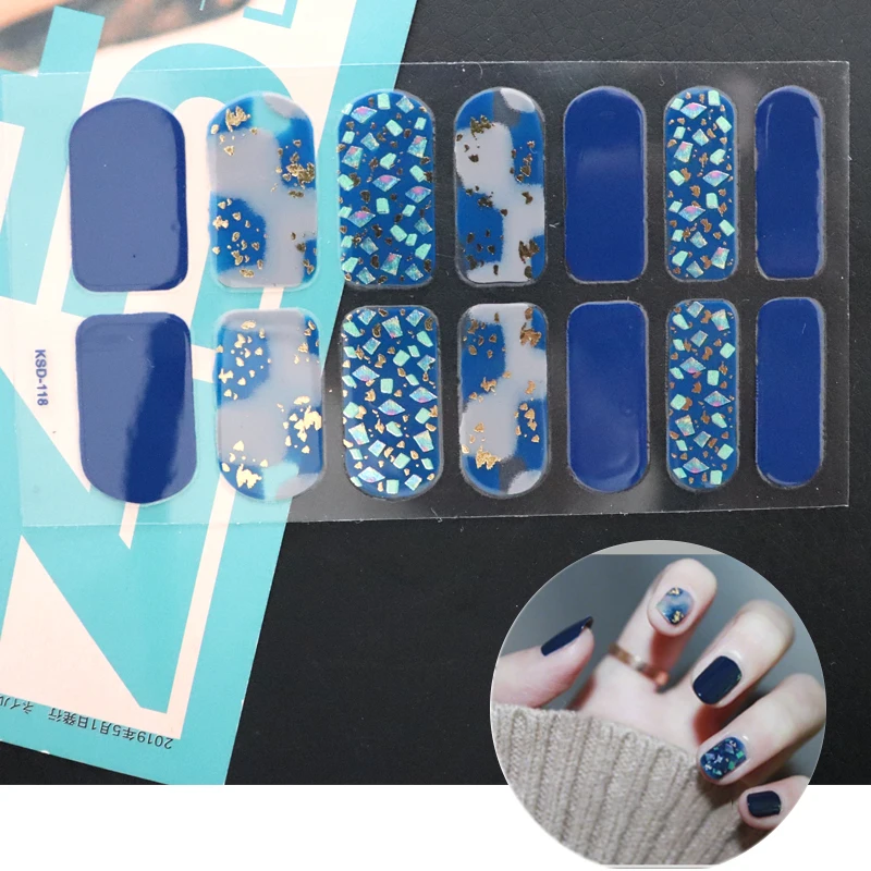 1 лист наклеек для ногтей набор с полным покрытием гелевая полоса цветок