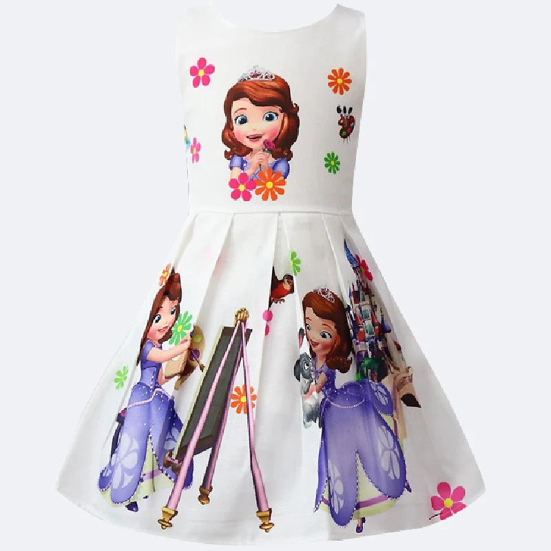 Летние платья принцессы для маленьких девочек маскарадный костюм Софии Детские