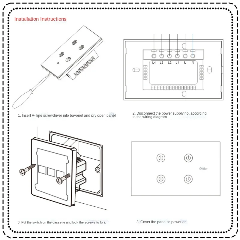Американский стандарт голосовой смарт-переключатель Wi-Fi 120 сенсорный стеклянный