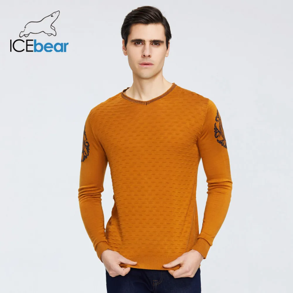 Мужской теплый свитер ICEbear брендовая одежда с круглым вырезом весна 2020