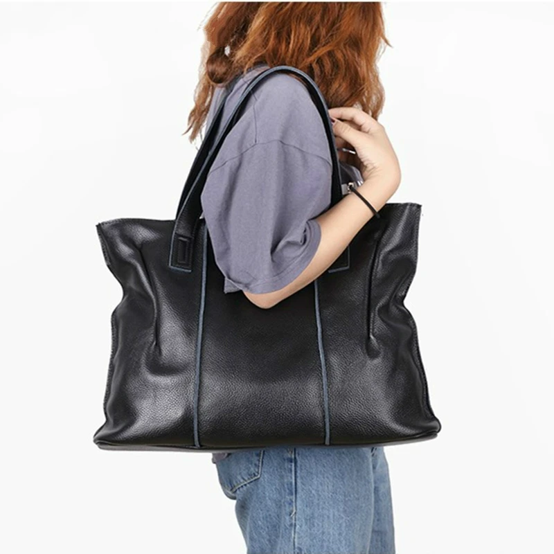 

Volasss Women's Handbag Oil Wax Genuine Leather Shoulder Bags For Women 2020 New Large Capacity Bag Female Soft Crossbody Bag