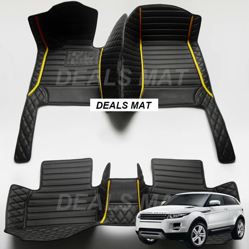 

Luxury Leather 3D interior Parts Custom Car Mats With Pockets Floor Carpet Rugs For range rover evoque 4 doors 2010 accessories