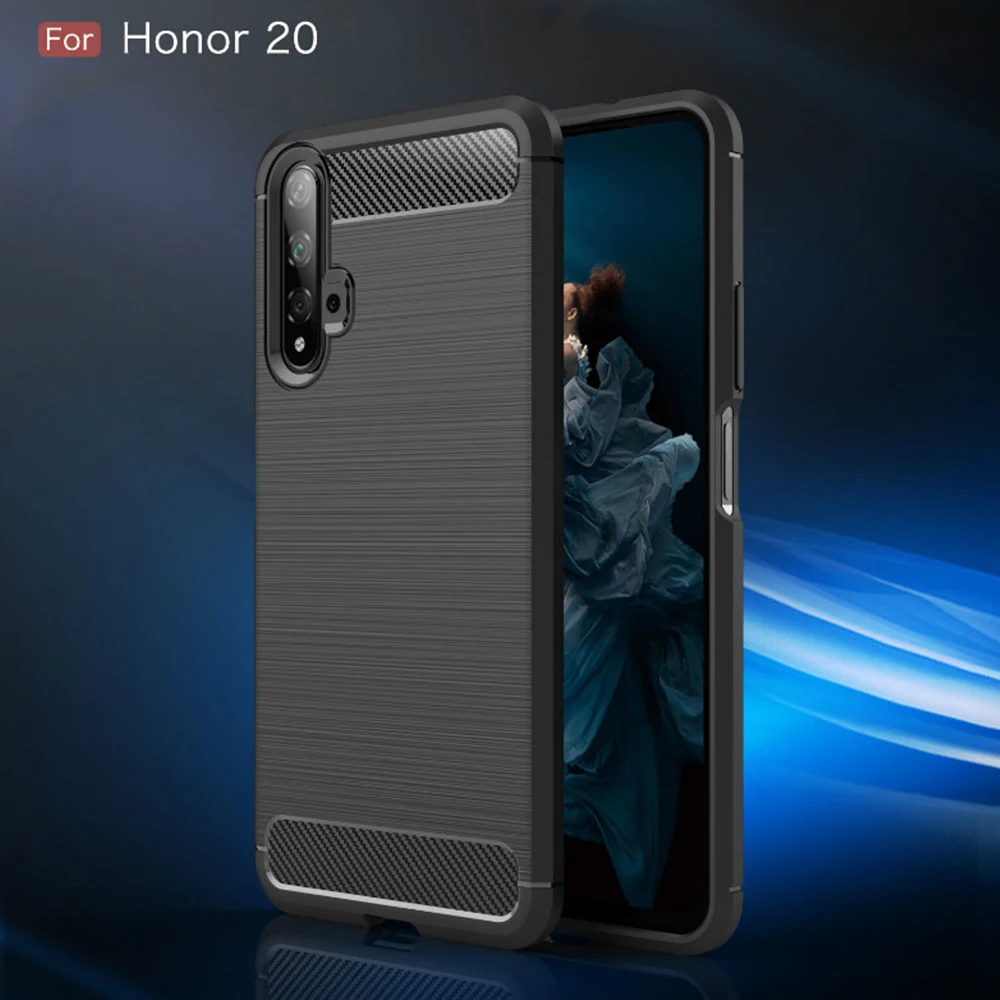 Чехол из углеродного волокна для Honor 20 Pro Nova 5i 9X 8S 8X прочный защитный чехол Huawei P30 Lite