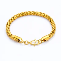 classic byzantine chain bracelet wrist for men women yellow gold filled traditional jewelry gift 21cm long