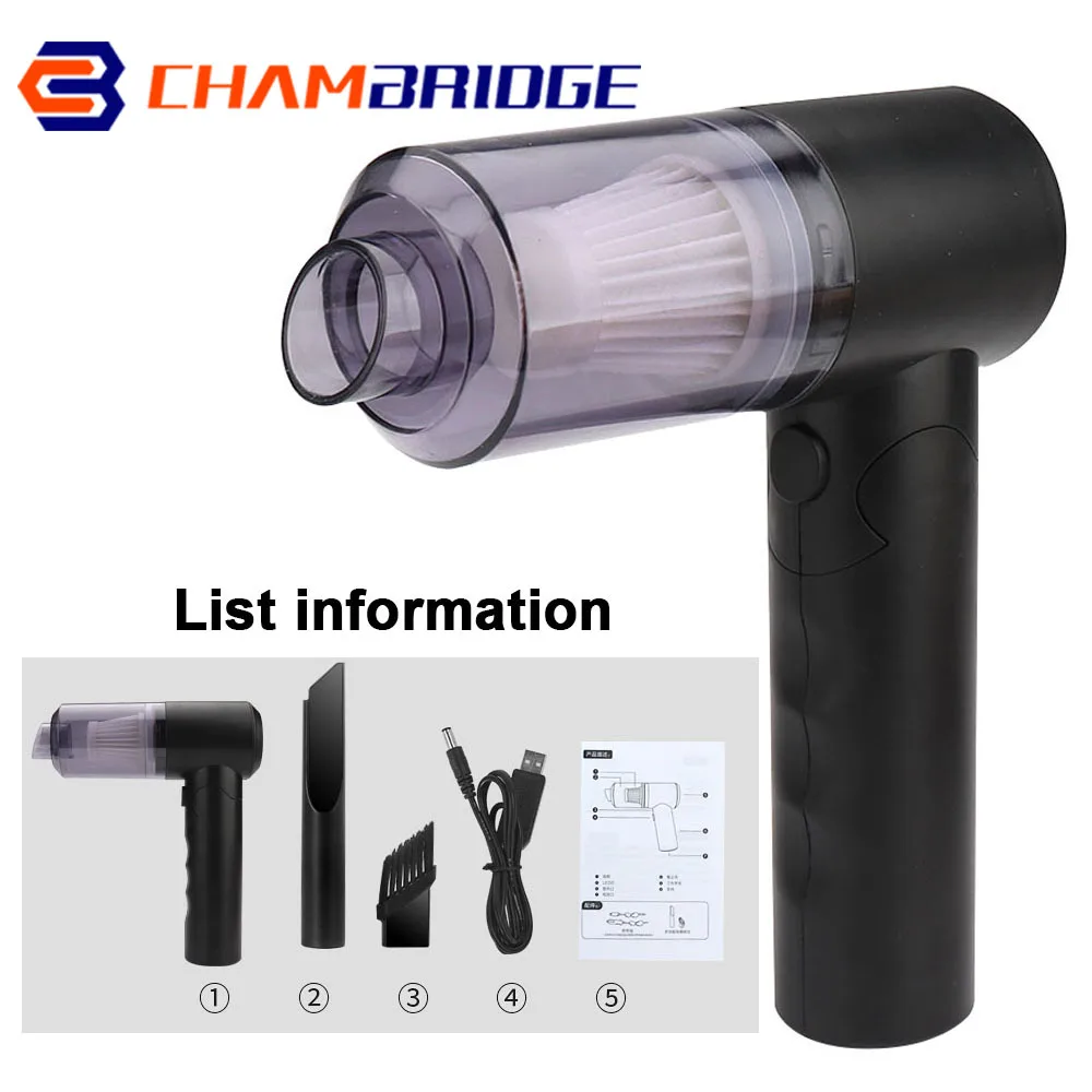 

6500pa Car Vacuum Cleaner Mini Handheld Wireless Home&Car USB Charge Vacuum Cleaner Can Remove Dead Corner Dust Tool Accessories