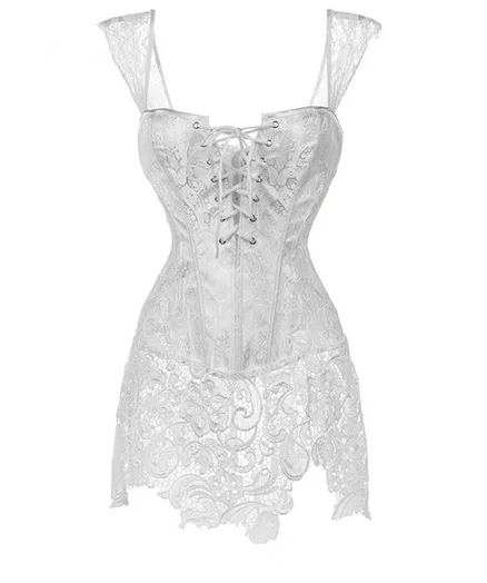 

APSUAELGB Lace lace splicing leather corset European and American sexy court corset body shaping underwear abdomen beautiful bod