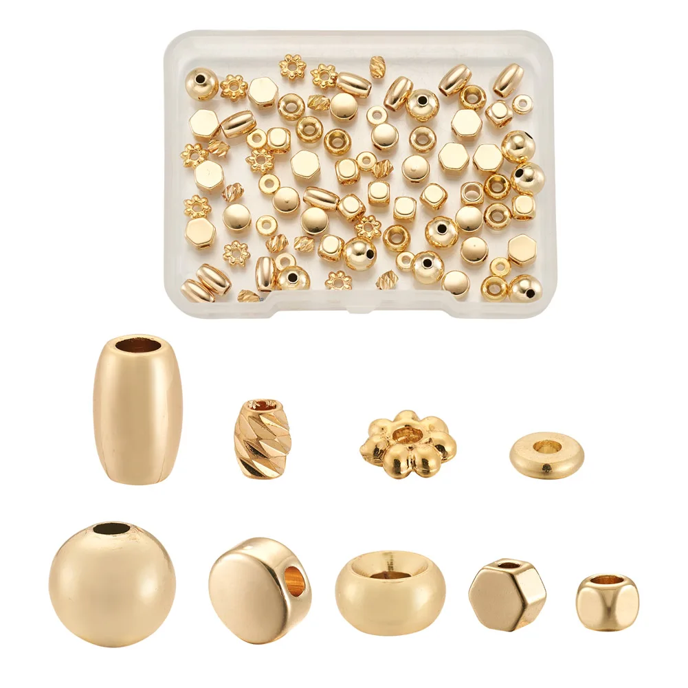 

1 Box Brass Cube Spacer Loose Beads Connectors For DIY Necklaces Bracelets Earrings Jewelry Making Accessories Mixed Color