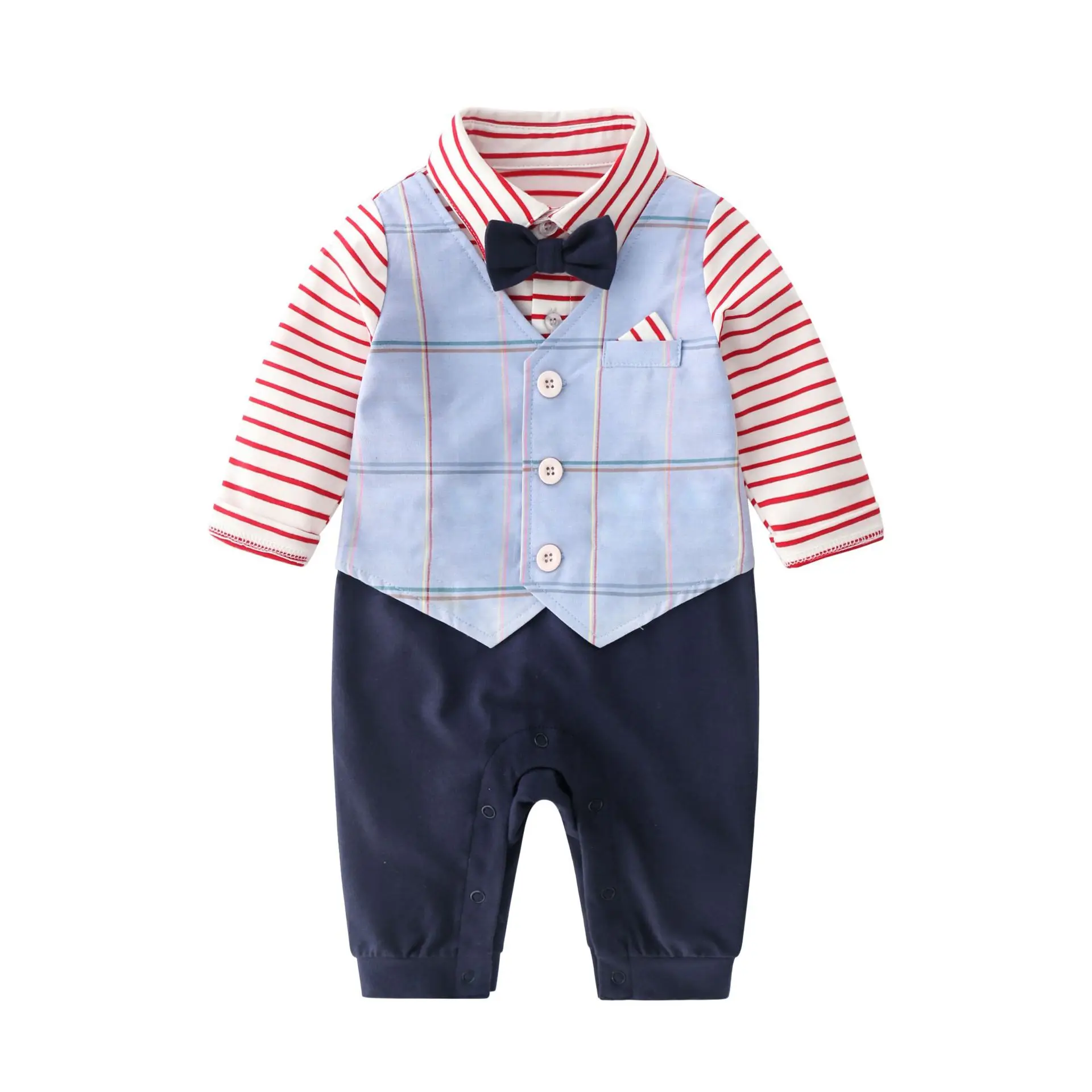 Baby Boys Jumpsuit 1st Birthday Set For Newborns Little Gentleman Clothes 0-24M Outfits Long Sleeve Spring/Fall Onesie |