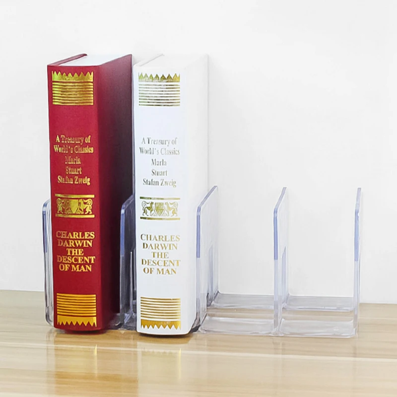 acrylic thickening transparent books standing student desktop storage divider books shelf bookshelf office storage accessories free global shipping