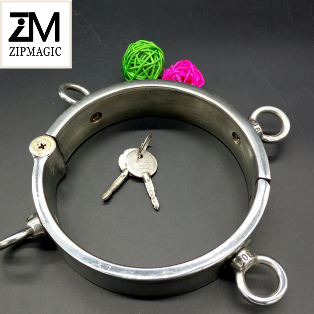 Высота 30 мм чокер из нержавеющей стали для мужчин и женщин Запираемые Ошейники