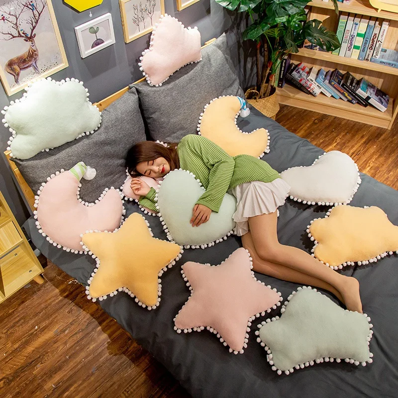 Новая плюшевая подушка серии небо карамельных цветов облако луна звезда корона