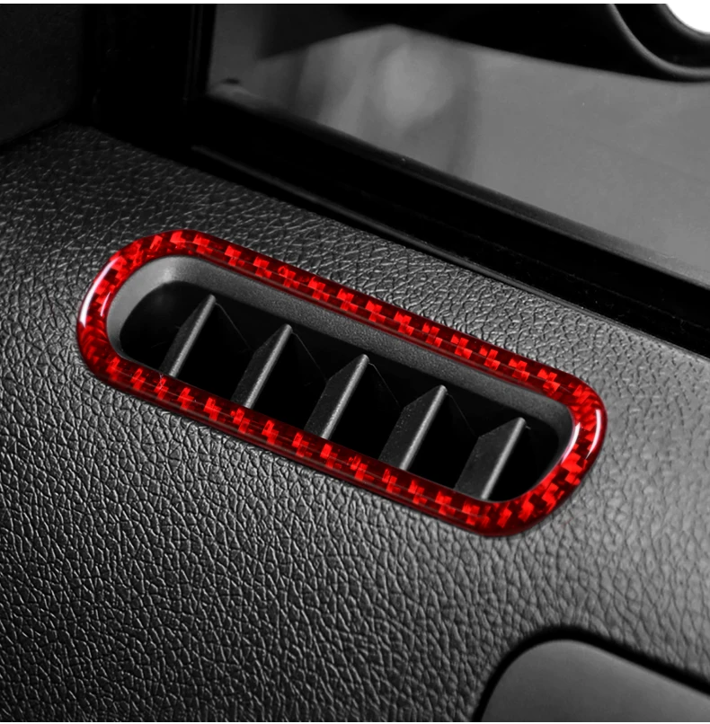 Для Ford Mustang 2009-2013 украшение салона автомобиля углеродное волокно двери автомобиля кондиционер Выход вентиляционные наклейки для авто Крышка отделка