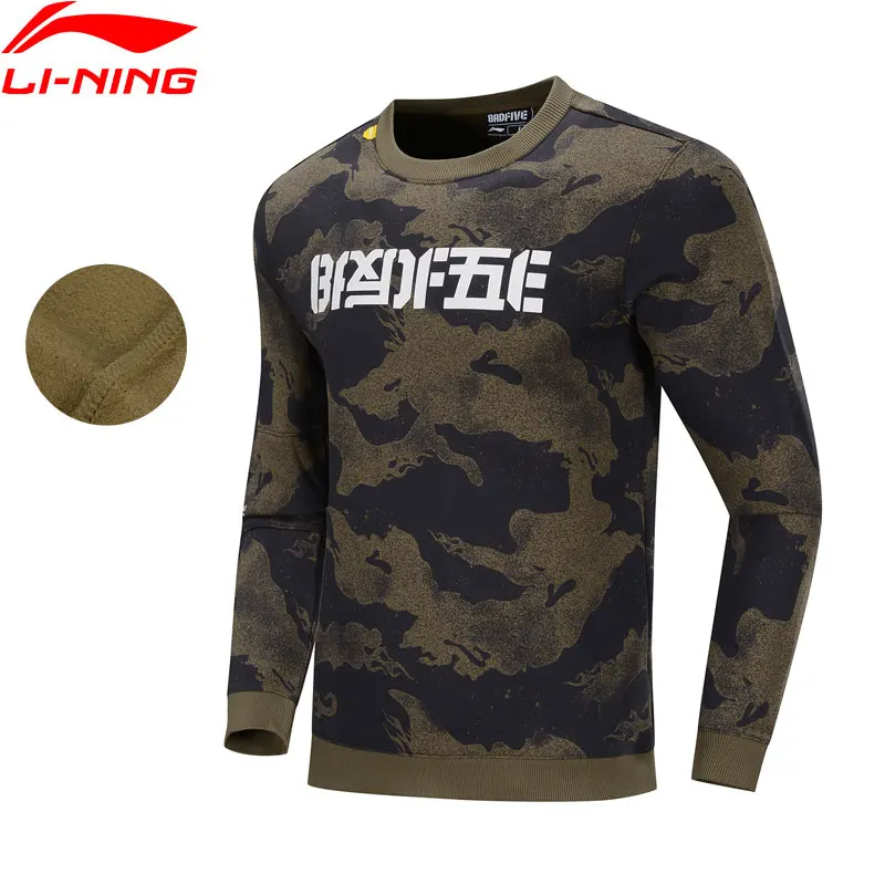 Мужские свитшоты Li-Ning BAD FIVE спортивные свитера из полиэстера 65 35 с хлопковой