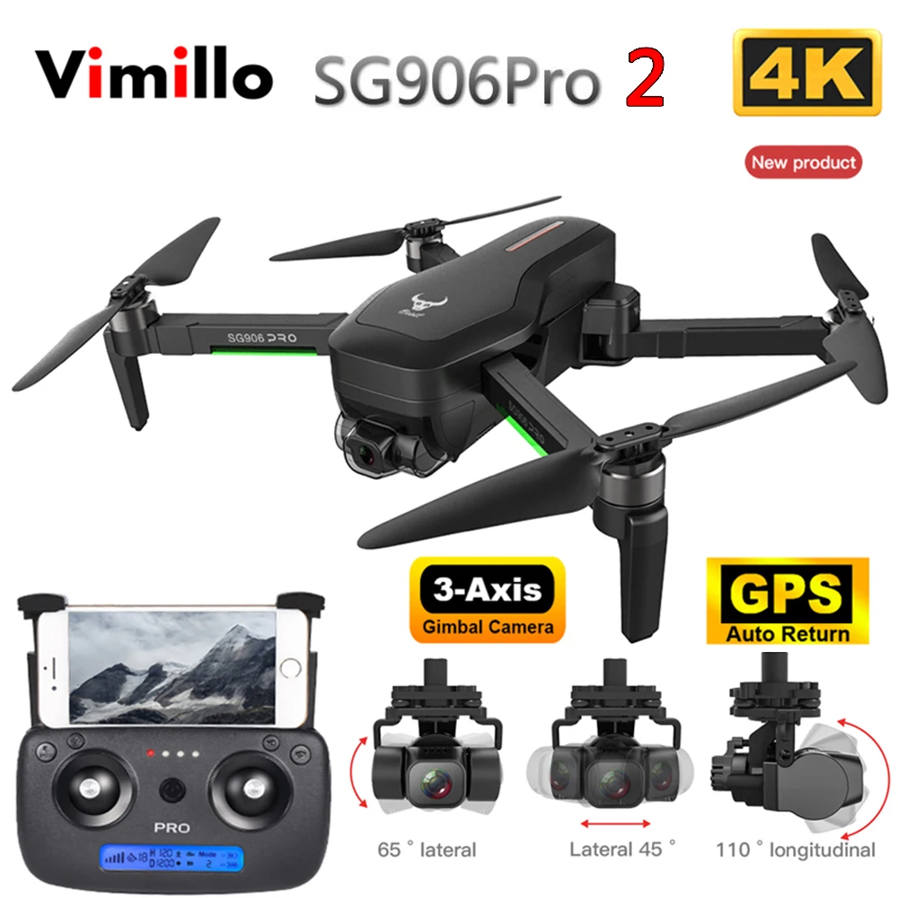SG906 PRO2 GPS беспилотные летательные аппараты с 3 осевому гидростабилизатору 5G Wi Fi FPV