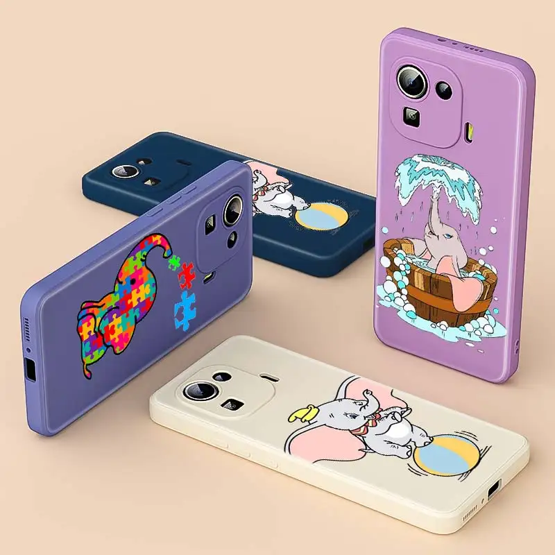 

Liquid Silicone TPU Cover Cute Dumbo For Xiaomi 11 Ultra 10T 10S 10i 10 9 11T 11i 9SE 8SE Pro Lite 5G Phone Case