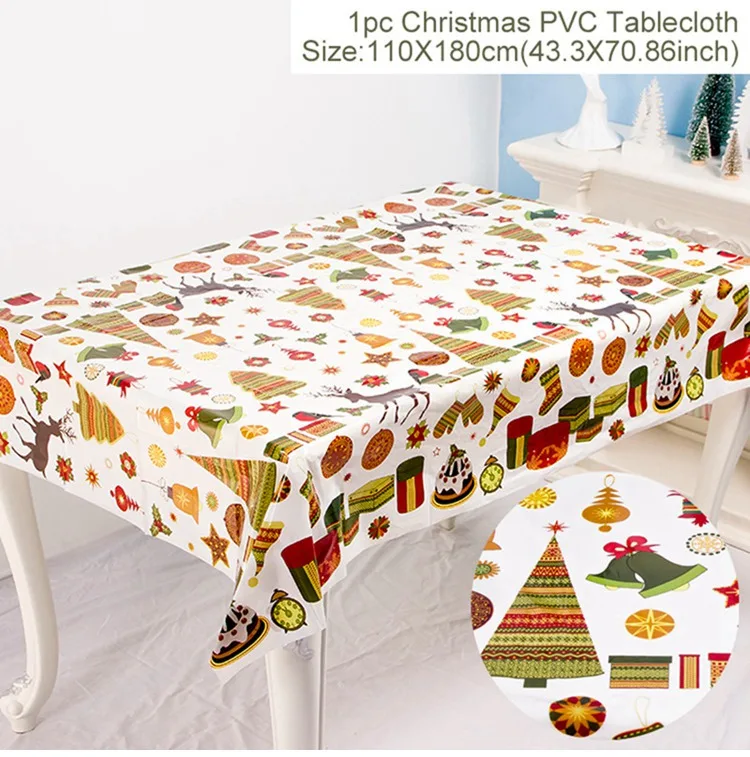 Tablecloth style 4 Navidad рождественские украшения для домашнего стола, Рождественская скатерть, прямоугольный Рождественский Декор, новогодняя - Цвет: Tablecloth style 4