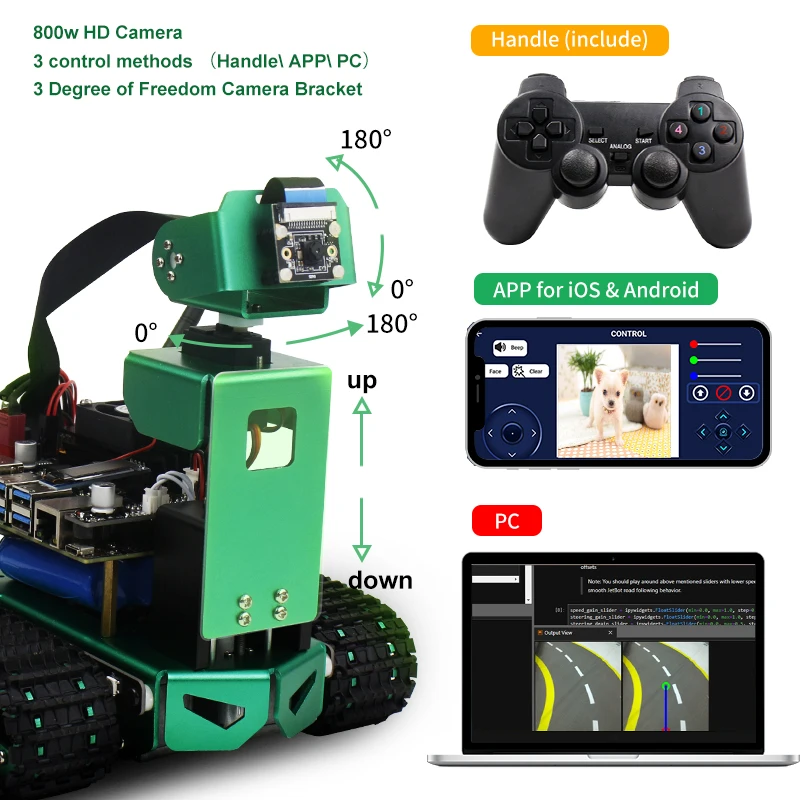 Yahboom Artificial Intelligence Jetbot AI Visual Tank Robot Car Kit based on Jetson Nano Board 4GB for Christmas Gift | Игрушки и хобби