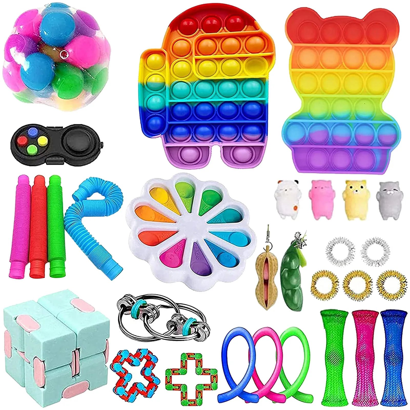 

Fidget Toys Anti Stress Set Stretchy Strings Squeeze Toys Gift Pack Adults Children Squishy Sensory Antistress Figet Toys