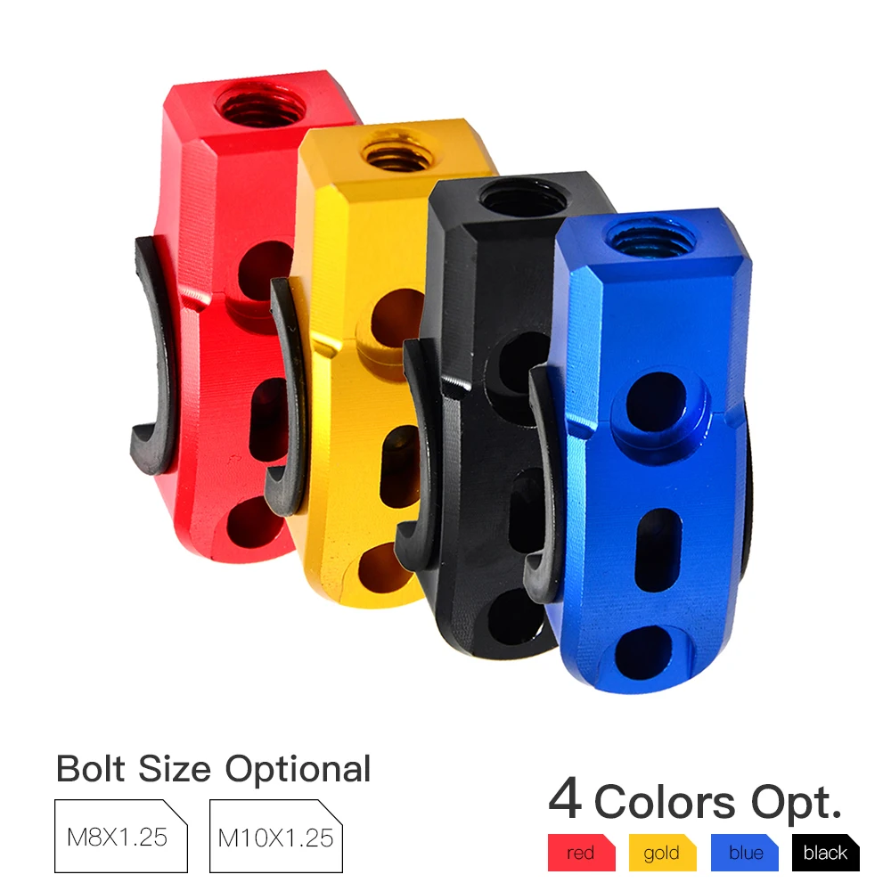 

1 шт. 8 мм M8x1.25 Универсальный вращающийся зажим для квадроцикла зеркальное крепление алюминиевая серия CNC вращающийся зажим крепления для зе...