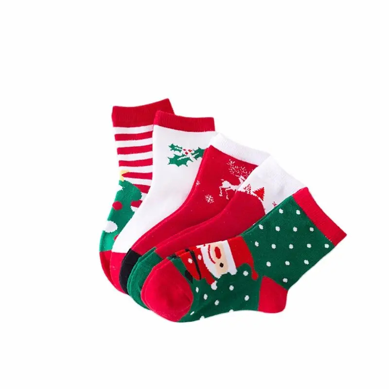 5 пар толстые носки подарок на Рождество для детей осенью и зимой От 1 до 12 лет