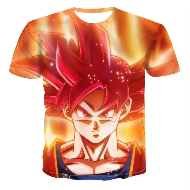 6XL 2020 Новый 3D печать Dragon Ball футболка Goku с короткими рукавами и круглым вырезом