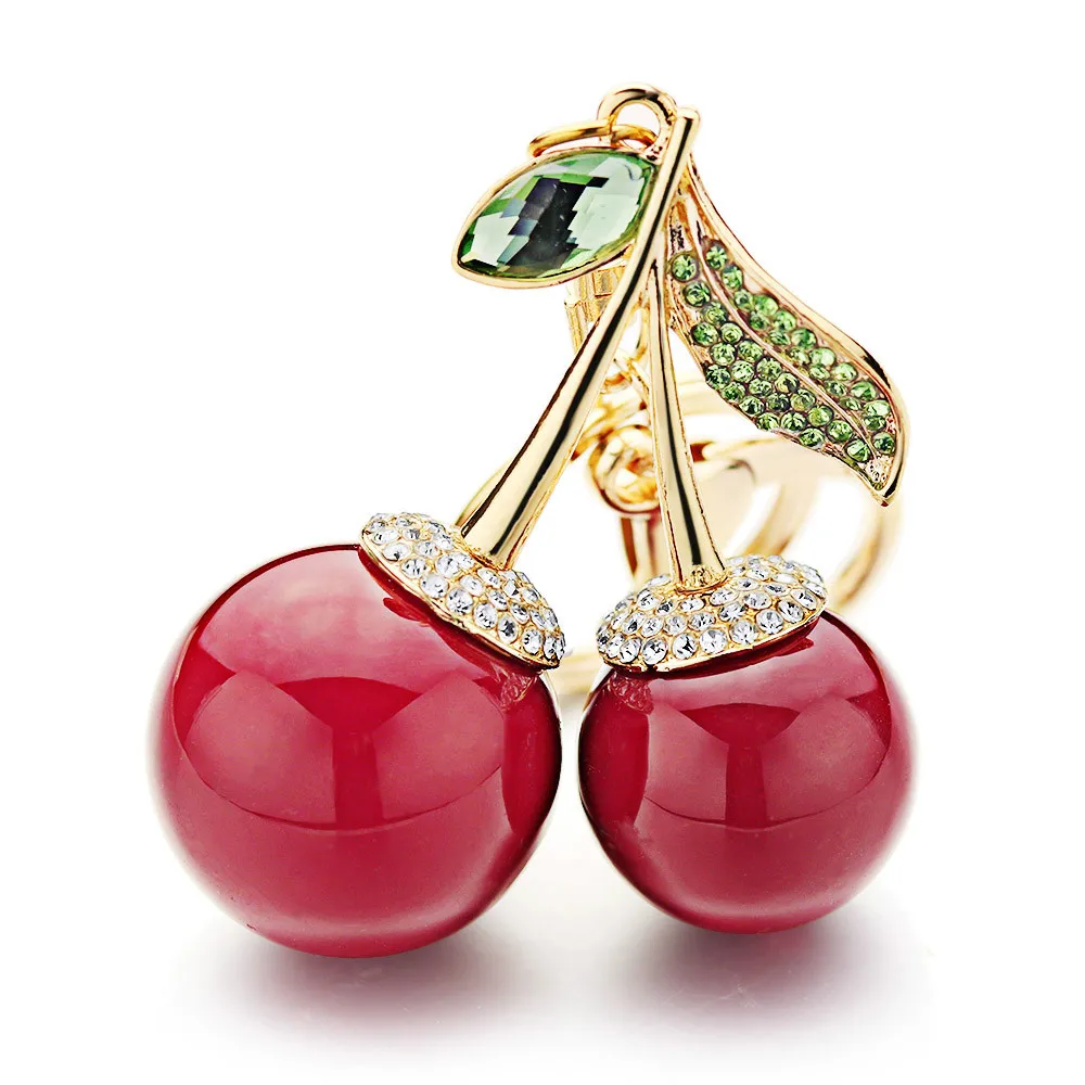 Брелок-вишня брелок с кристаллами подвеска в сумку милый мультяшный для