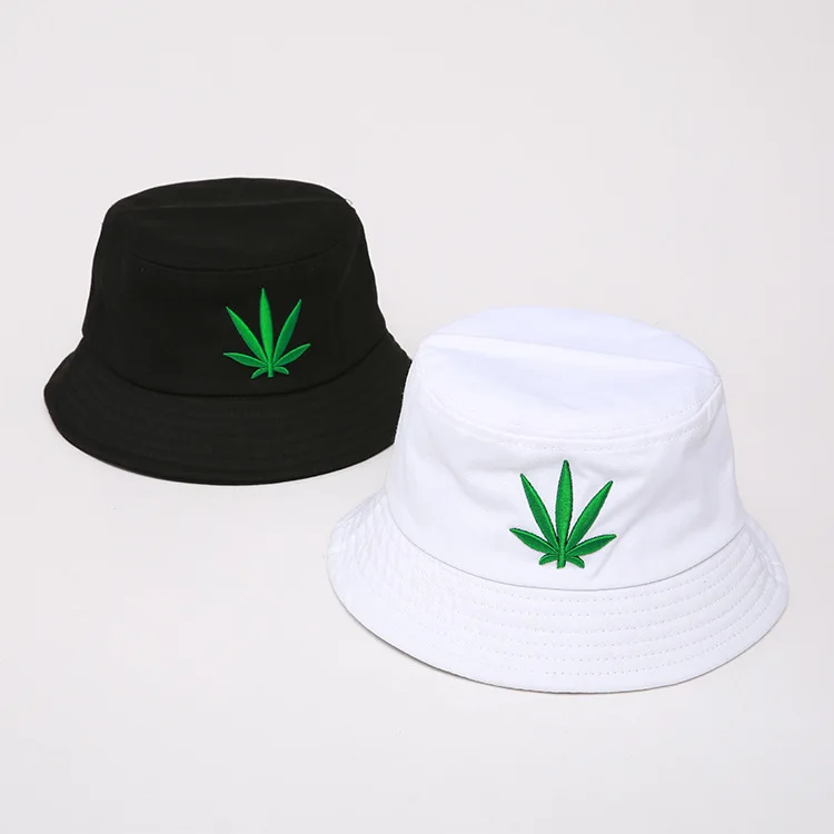 

Men Women Maple Leaf Bucket Hat Hip Hop Fisherman Panama Hats Embroidery Cotton Outdoor Summer Casual Swag Bob Visor Bucket Cap