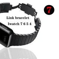 link bracelet for apple watch band 7 6 se 5 4 3 2 1 correas 316l stainless steel strap iwatch 44 mm 40mm 41mm 45mm 38mm 42mm