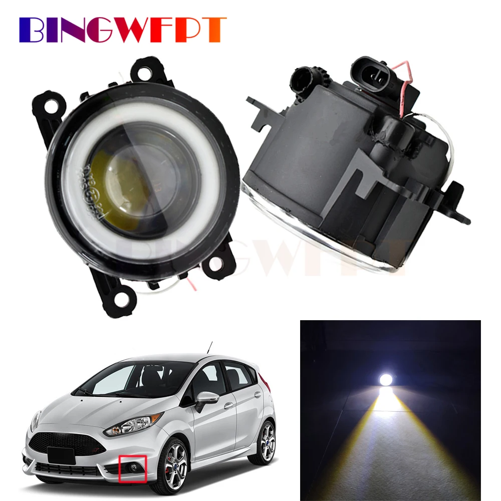 

Противотумансветильник Angel Eye в сборе для Ford Fiesta 2001-2015, противотуманные фары на передний бампер автомобиля с кольцом Halo, дневные ходосветиль...