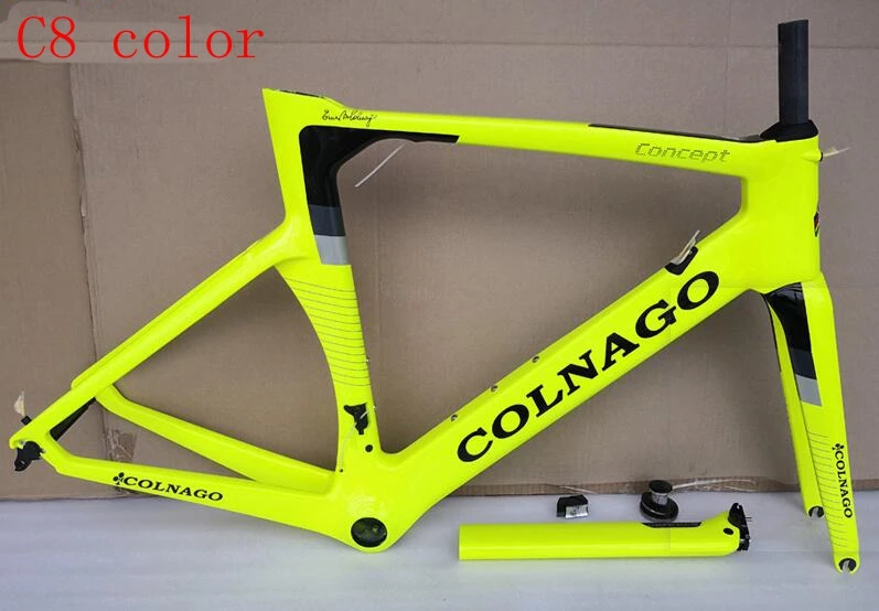 T1000 карбоновая красная рама colnago для шоссейного велосипеда 12+ цветов на выбор, Сделано в Тайване, высококачественный карбоновый велосипед
