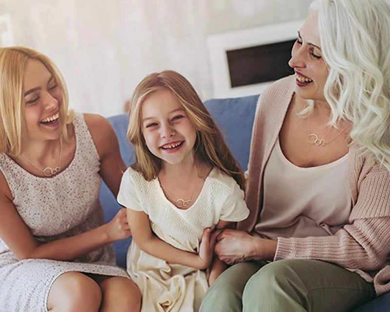 Ожерелье женское на цепочке с тремя кольцами|Ожерелья подвеской| |